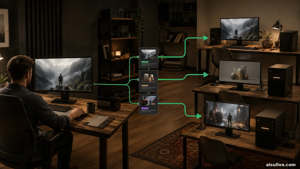 Independent AI requests routed from one endpoint to available computers