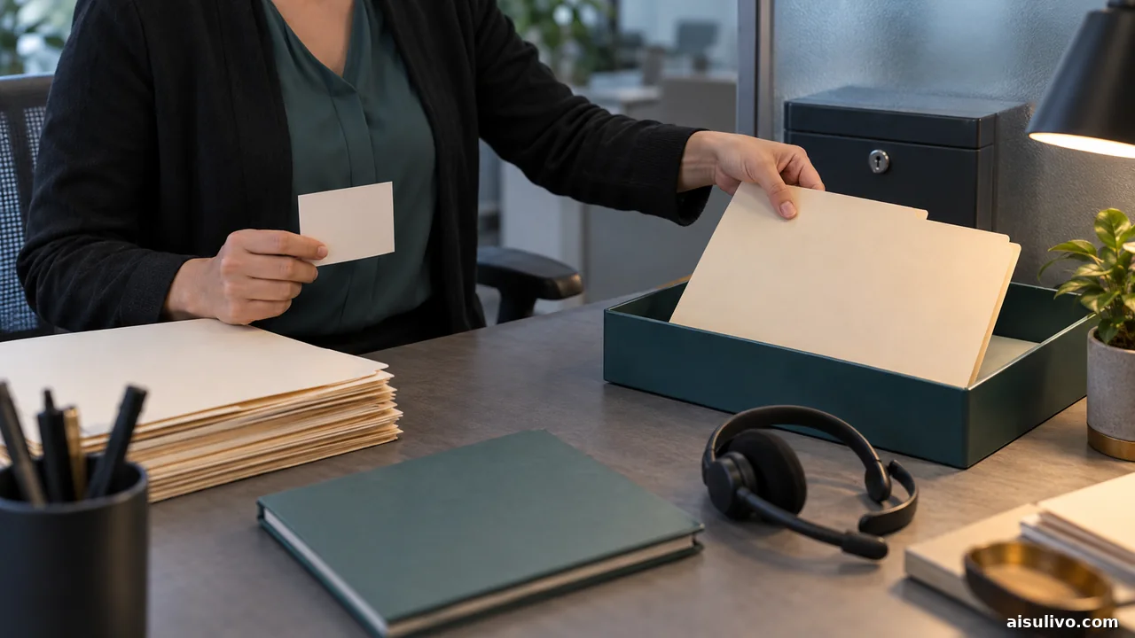 Supervisor moving a blank case folder into a separate human review tray